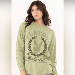 Playboy long sleeve tee Sage green size XS EUC